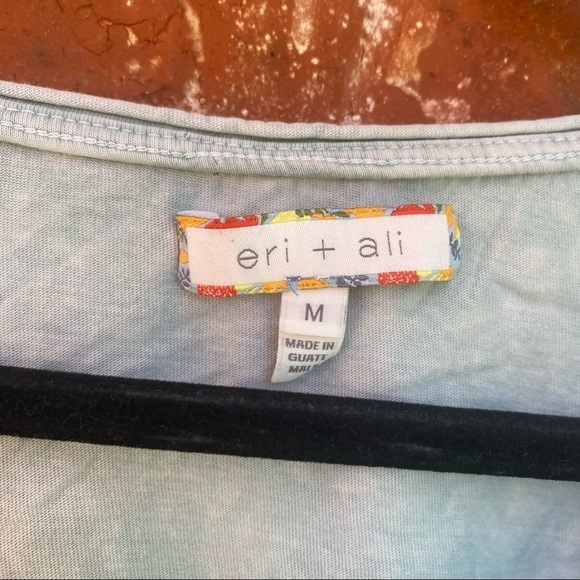 Anthropologie Eri + Ali Womens Medium Assymentrical Flared Short Sleeve Top - Picture 4 of 6